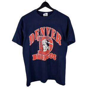 Vintage 1996 Denver Broncos Shannon Sharpe NFL Football Blue Shirt Size M